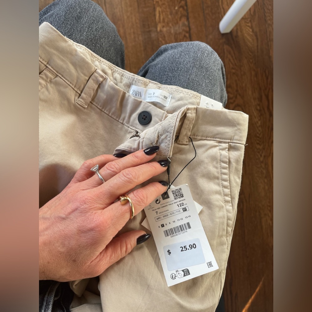 NWT Boys Zara Chinos size 7
